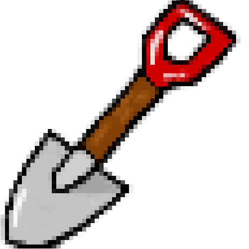 Pixel Art einer Schaufel